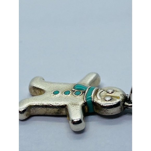 Tiffany&Co Gingerbread Man Pendant Charm Blue Enamel Sterling Silver Pouch - Picture 5 of 10